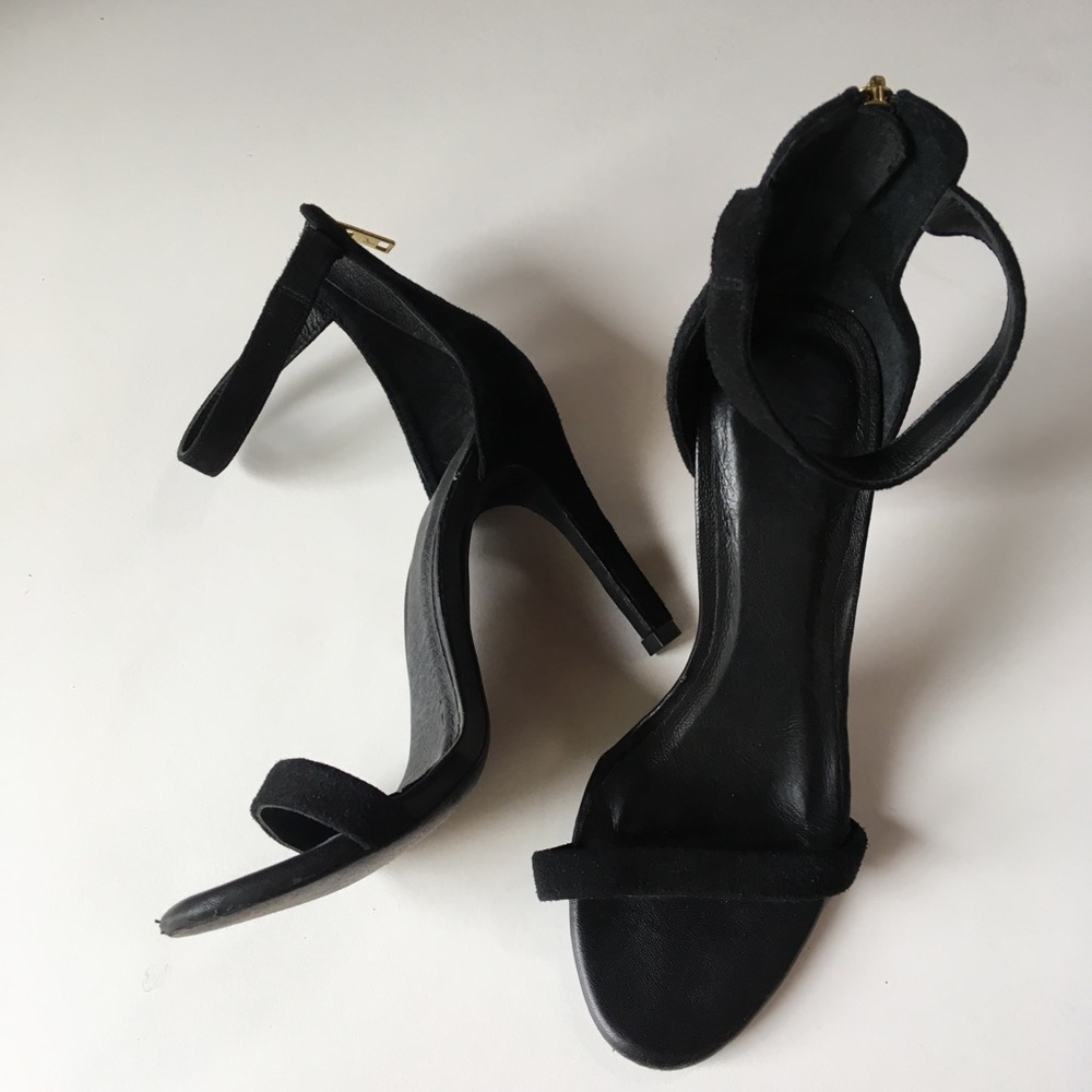 Joie suede and leather black strappy heels